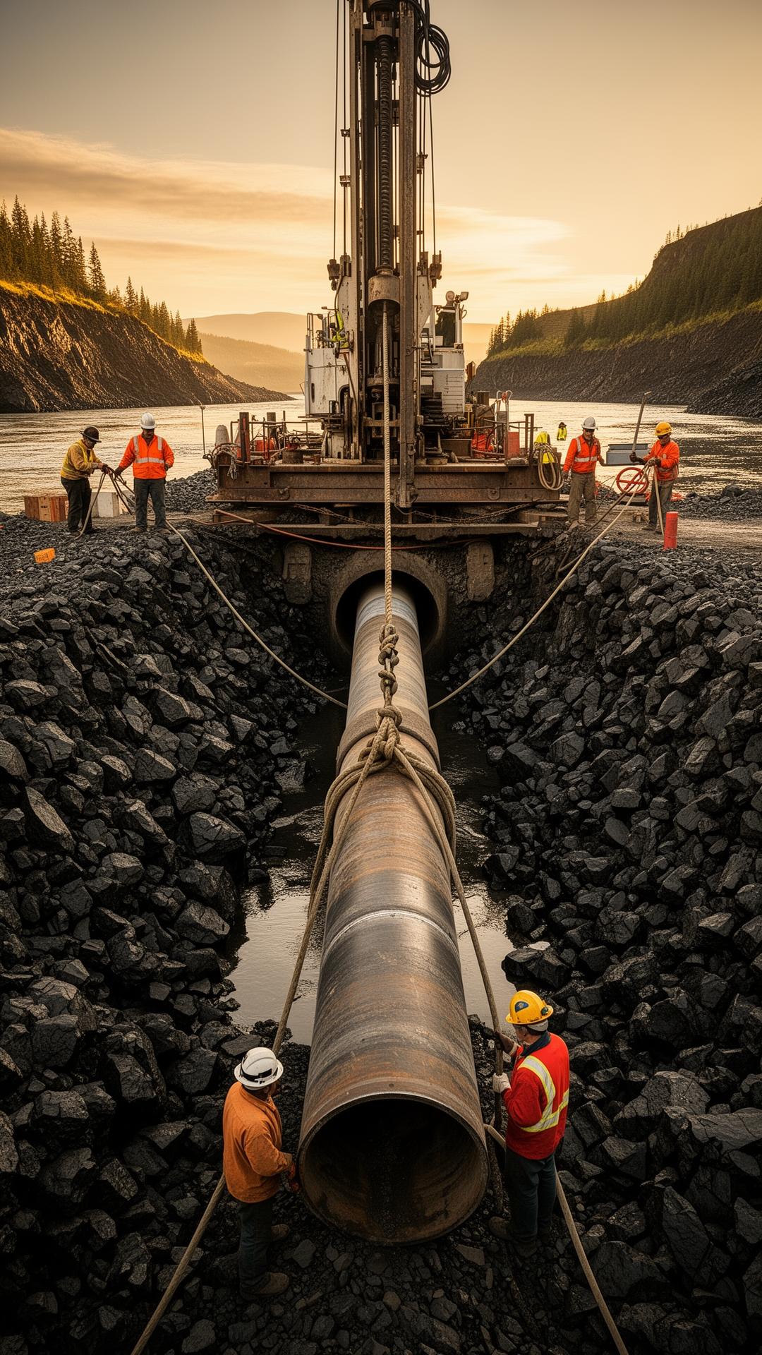 River crossing directional drilling operation